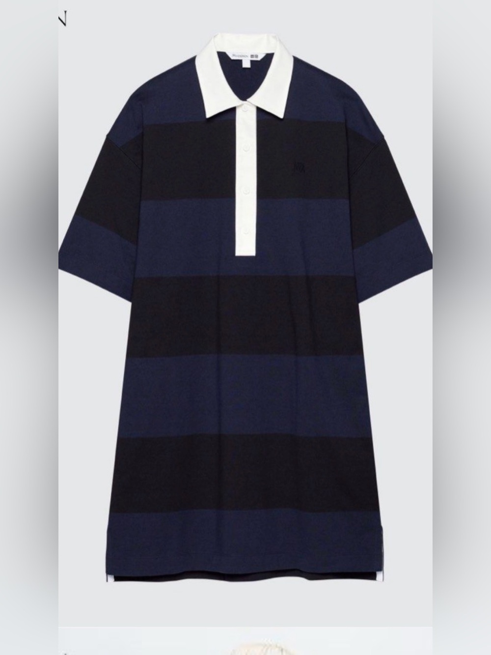 Uniqlo & JW ANDERSON Navy & Black Horizontal Stripe Polo Dress Size XS